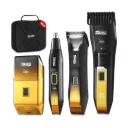Kit Tondeuse Professionnelle 4 en 1 DSP – 5W- Noir Doré