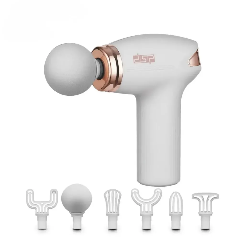 [80173B] Pistolet de Massage DSP Professionnel 7-EN1 - 6 Vitesses Blanc