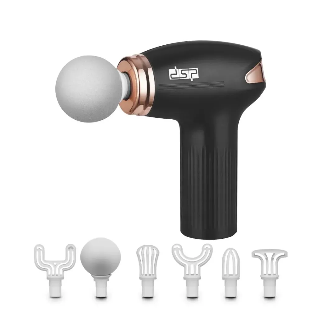 [80173N] Pistolet de Massage DSP Professionnel 7-EN1 - 6 Vitesses Noir