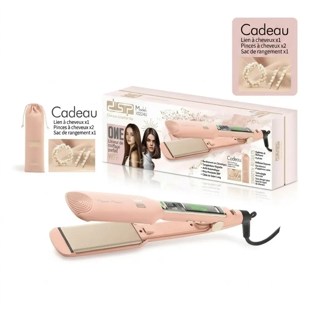 [10224U] Plaque Cheveux Avec Afficheur LCD 45 mm 75W- DSP