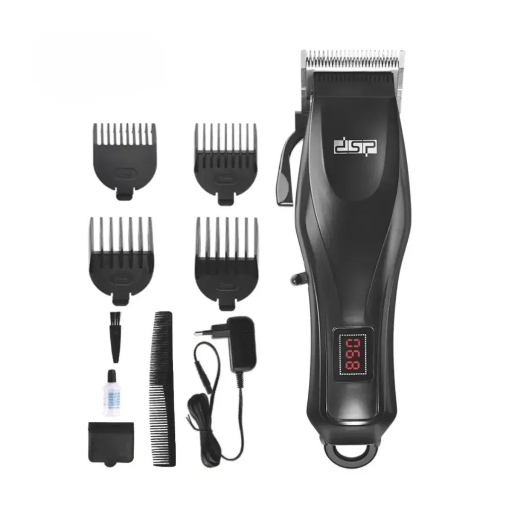 Tondeuse Cheveux Professionnelle DSP Sans Fil - 5W - Affichage LED - Noir