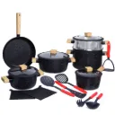 Batterie de Cuisine 18 Pièces Granite Hascevher - Noir