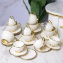 Service a Café En Porcelaine 24 pièces Blanc