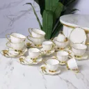 Service A Café En Porcelaine 24 pièces- Blanc- Motif Papillon
