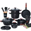 Batterie De Cuisine Sizar 21 Pièces Granit - Noir