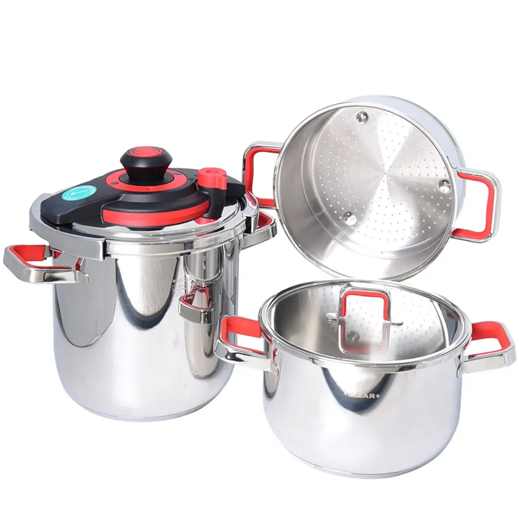 [SZR6P-R] Batterie De Cuisine Sizar 6 Pièces En Inox 18/10 - Rouge