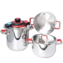 Batterie De Cuisine Sizar 6 Pièces En Inox 18/10 - Rouge