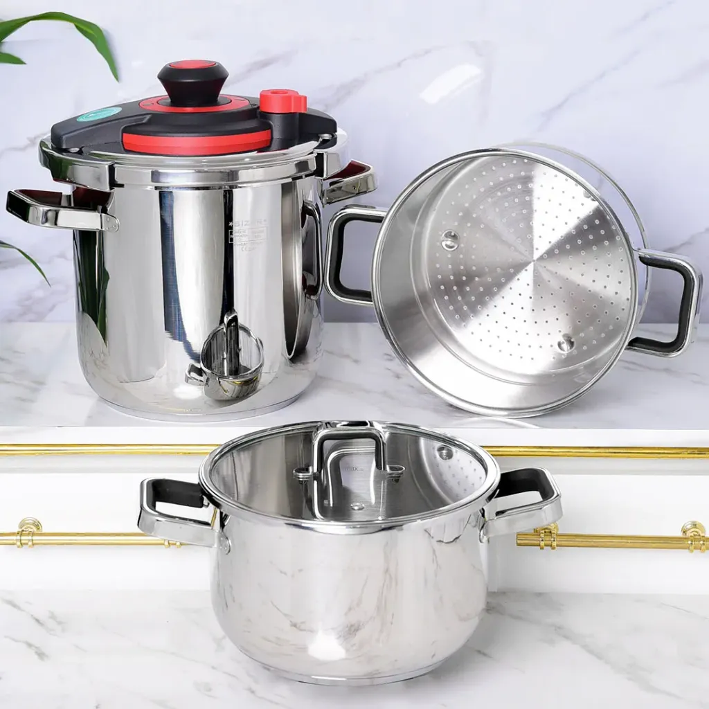 [SZR6P-N] Batterie De Cuisine Sizar 6 Pièces En Inox 18/10 - Noir