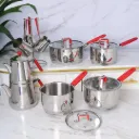 Batterie De Cuisine Sizar 16 Pièces En Inox 18/10 - Rouge