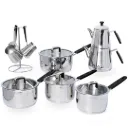 Batterie De Cuisine Sizar 16 Pièces En Inox 18/10 - Noir