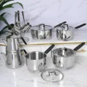 Batterie De Cuisine Sizar 16 Pièces En Inox 18/10 - Noir