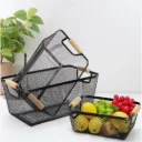 Pack de 3 Paniers de Rangement en Métal - Noir
