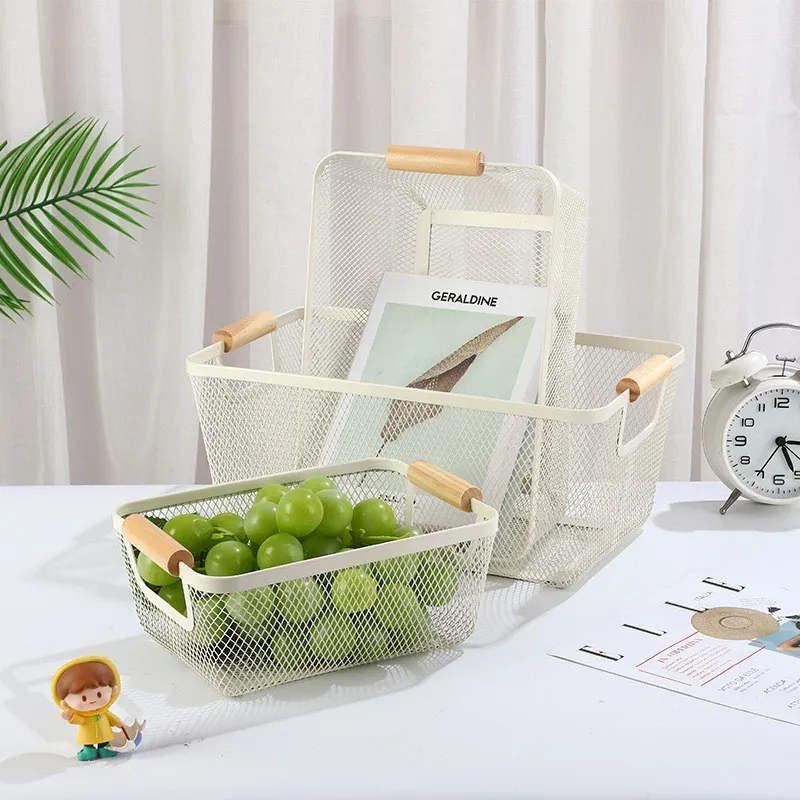 [WHM5-123-B] Pack de 3 Paniers de Rangement en Métal - Beige
