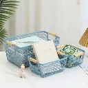 Pack de 3 Paniers de Rangement en Métal - Bleu