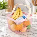 Panier de Rangement Carré en Métal-Rose