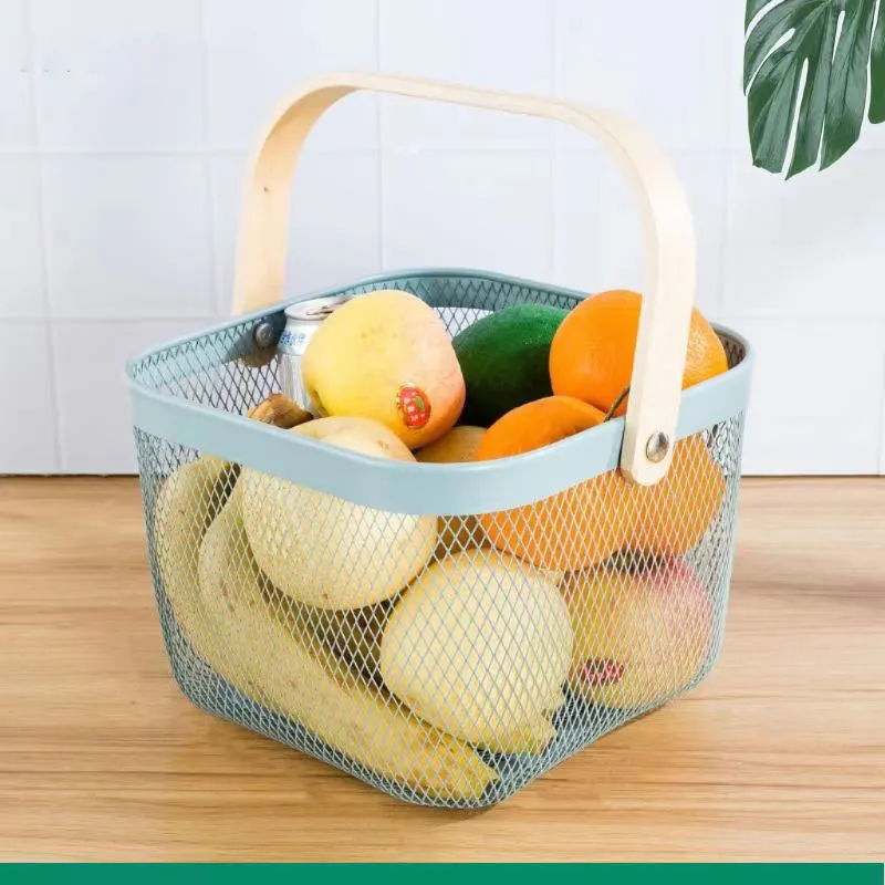 Panier de Rangement Carré  en Métal - Vert