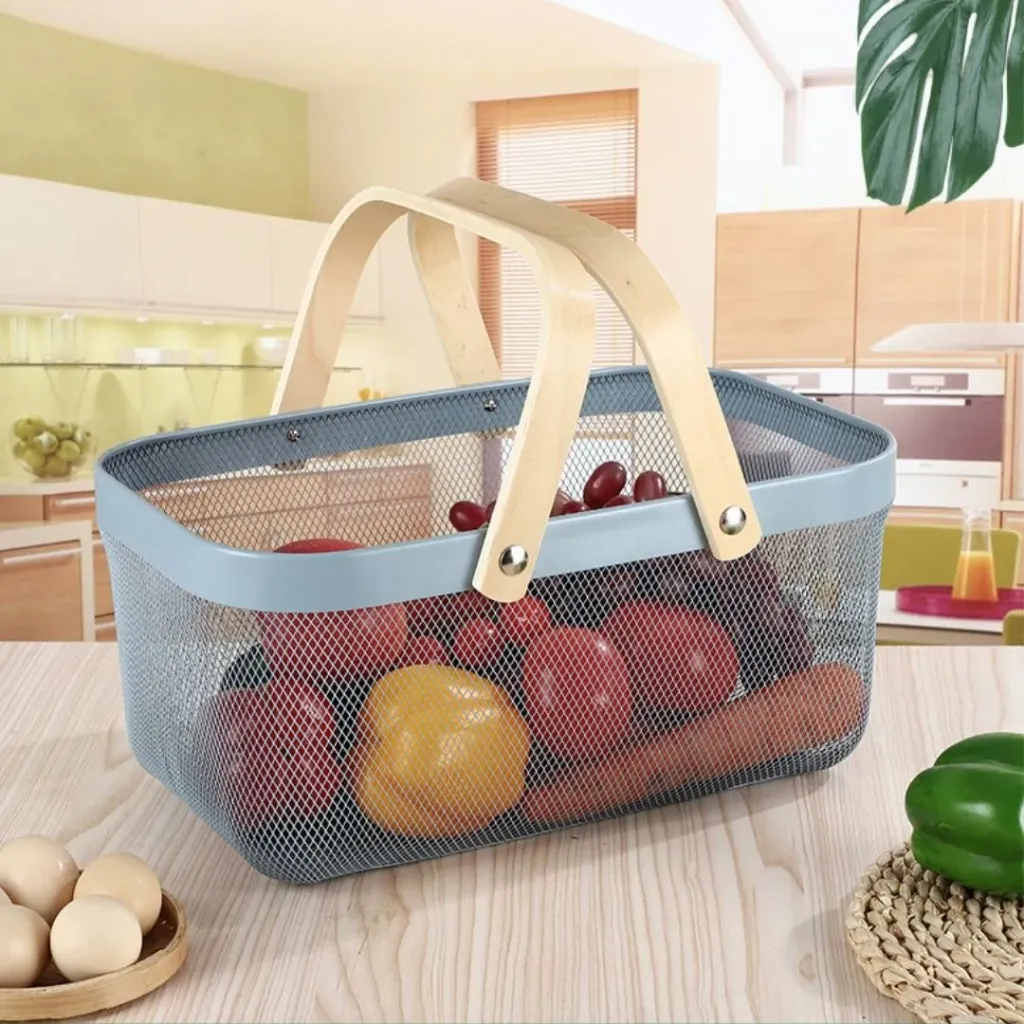 [WHM5-7-G] Panier de Rangement Rectangulaire en Métal-Gris