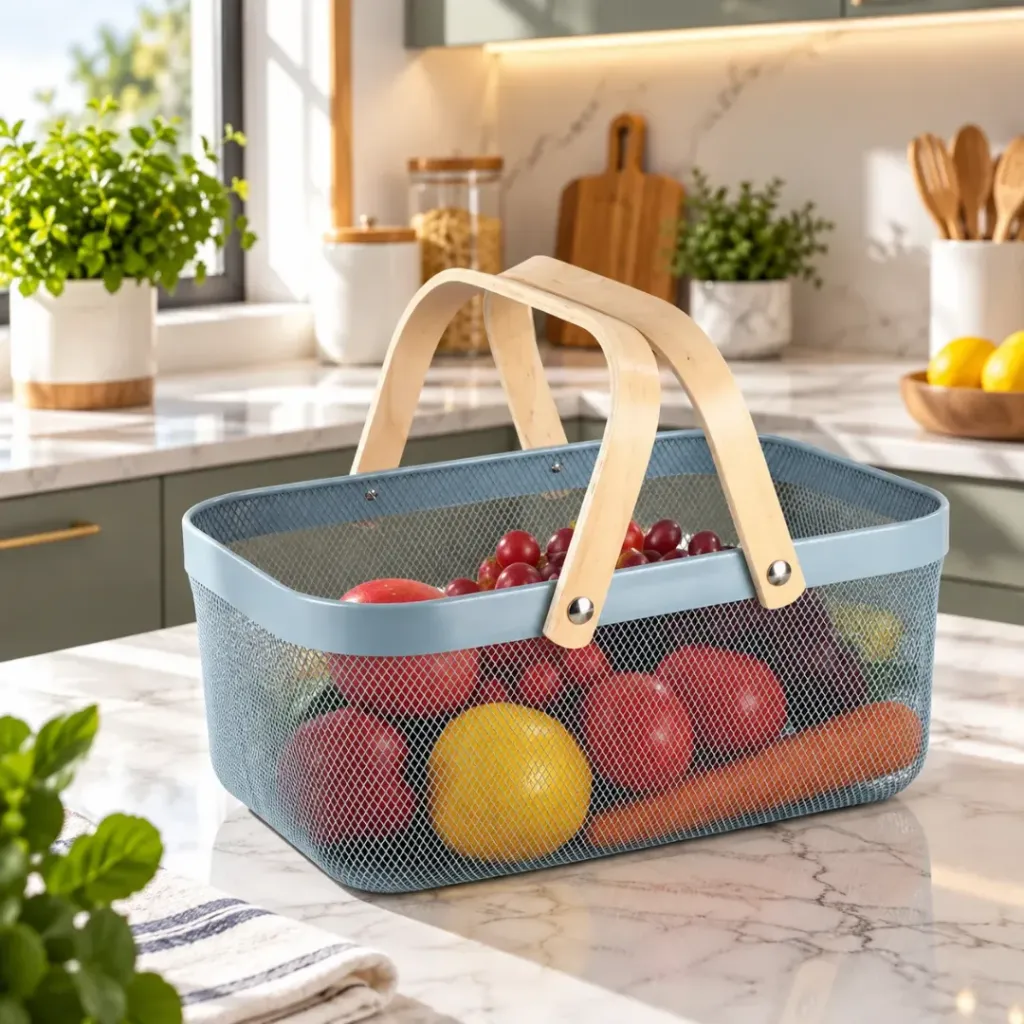 [WHM5-7-G] Panier de Rangement Rectangulaire en Métal-Gris