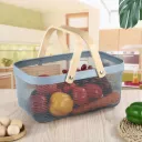 Panier de Rangement Rectangulaire en Métal-Gris