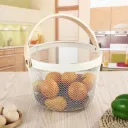 Panier de Rangement Rond en Métal-Beige