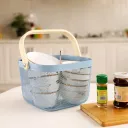 Panier de Rangement Carré  en Métal-Bleu