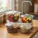 Pack de 4 Boîtes de Conservation en Plastique Avec Couvercles