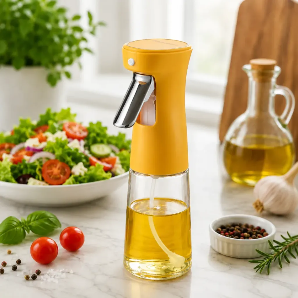 [GJ3044J] Vaporisateur D'Huile Et Vinaigre En Verre -300 ml - Jaune