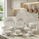 Service De Table en Verre Opale- 64 Pièces- Florence- M5