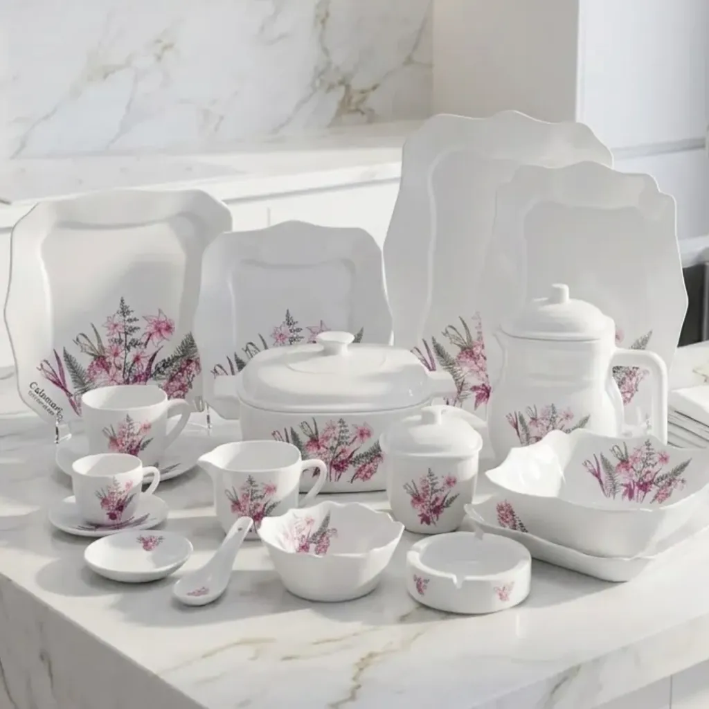 [ARC72-7471] Service De Table en Verre Opale- 72 Pièces- Florence- M6