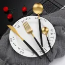 Coffret Ménagère 24 Pièces En Acier Inoxydable- Noir