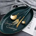 Coffret Ménagère 24 Pièces En Acier Inoxydable Vert
