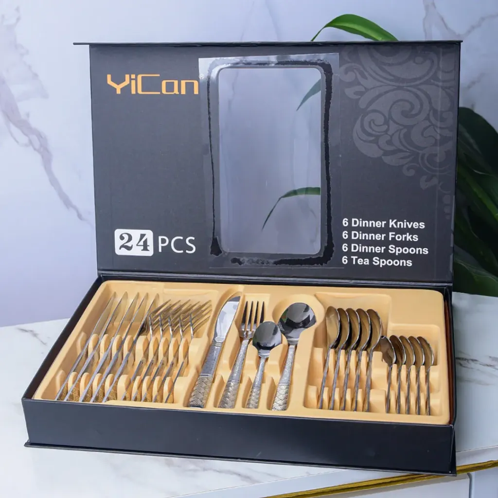 Coffret Ménagère 24 Pièces En Acier Inoxydable