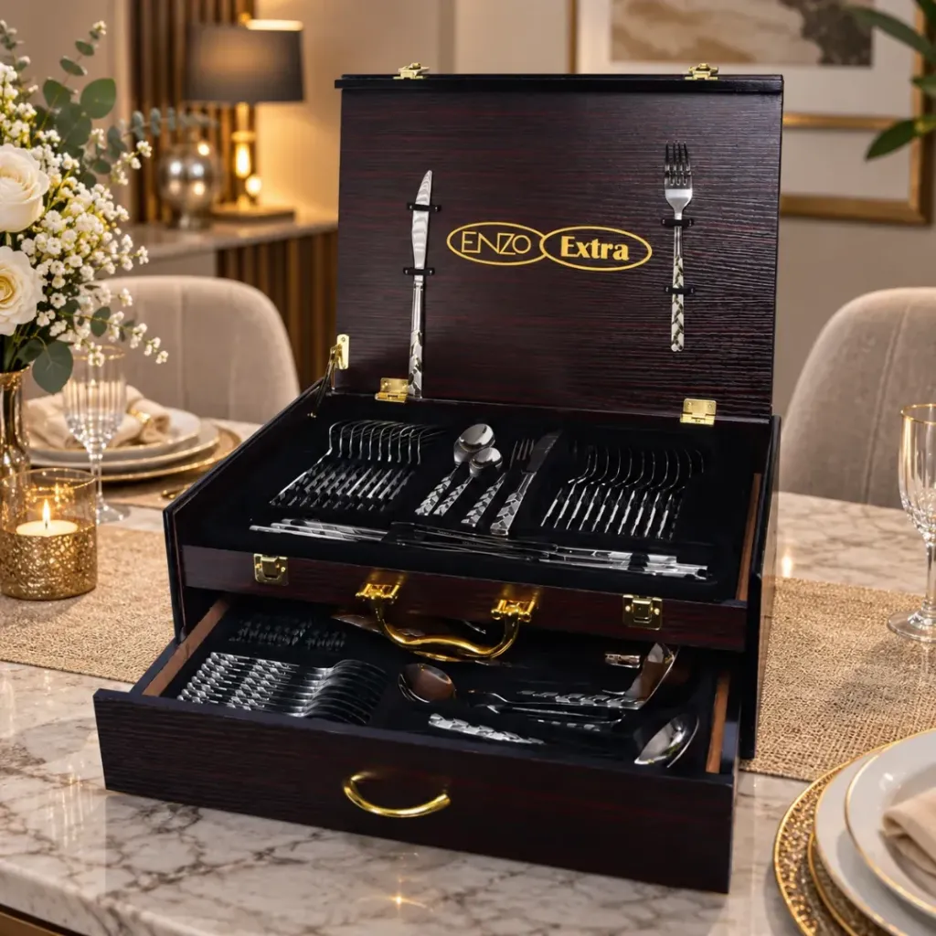 [P0002S] Coffret Ménagère De Cuisine 72 Pièces ENZO 18/10