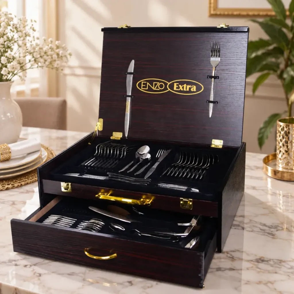 [TW032GL-D] Coffret Ménagère De Cuisine 72 Pièces-ENZO 18/10- Model 3