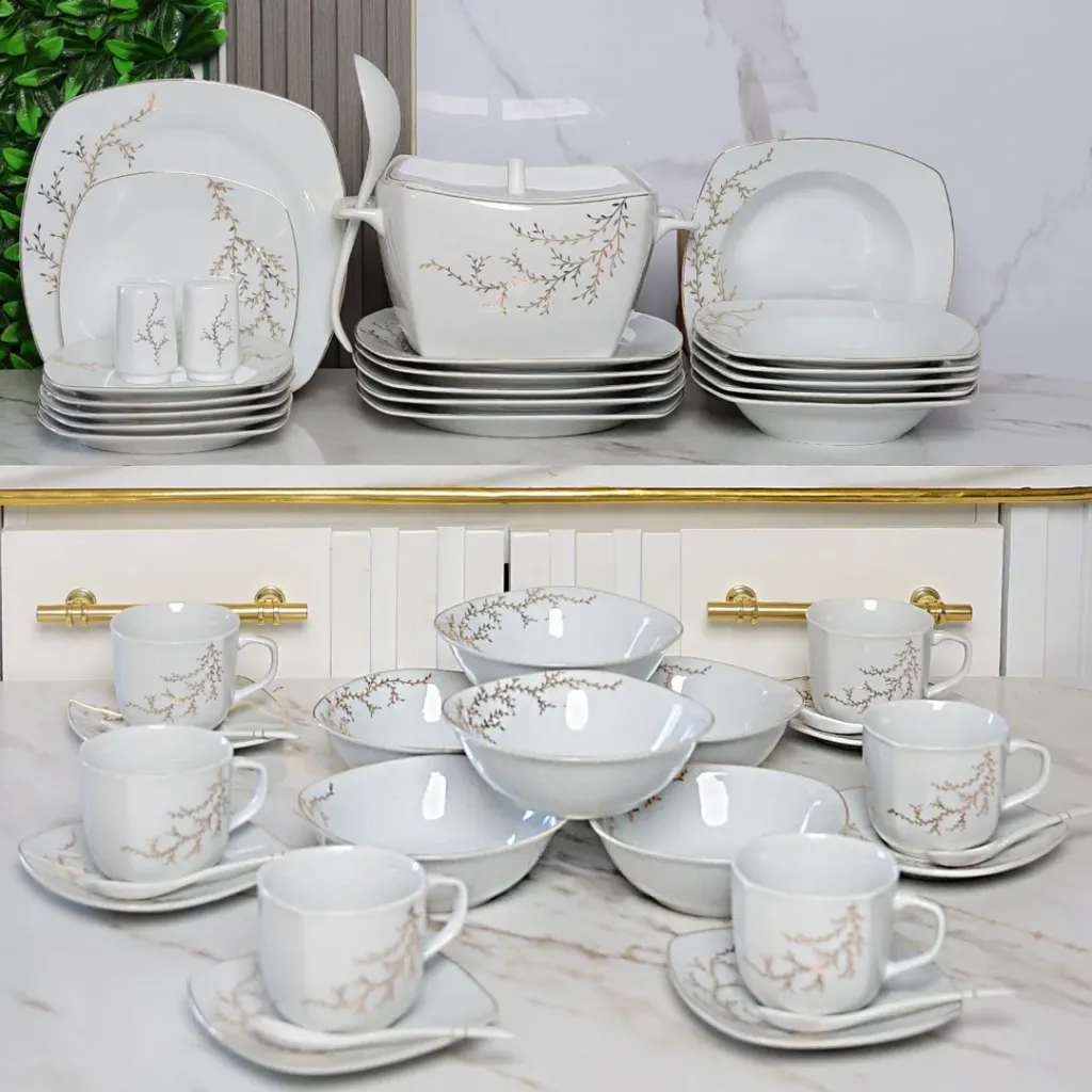 [FG2228-1] Service De Table 47 Pièces en Porcelaine Florence - G2228