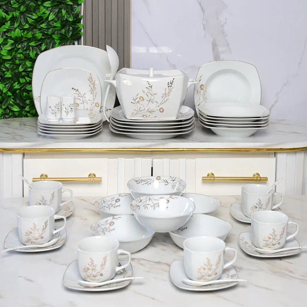 [FG1168-5] Service De Table 47 Pièces en Porcelaine Florence - G1168