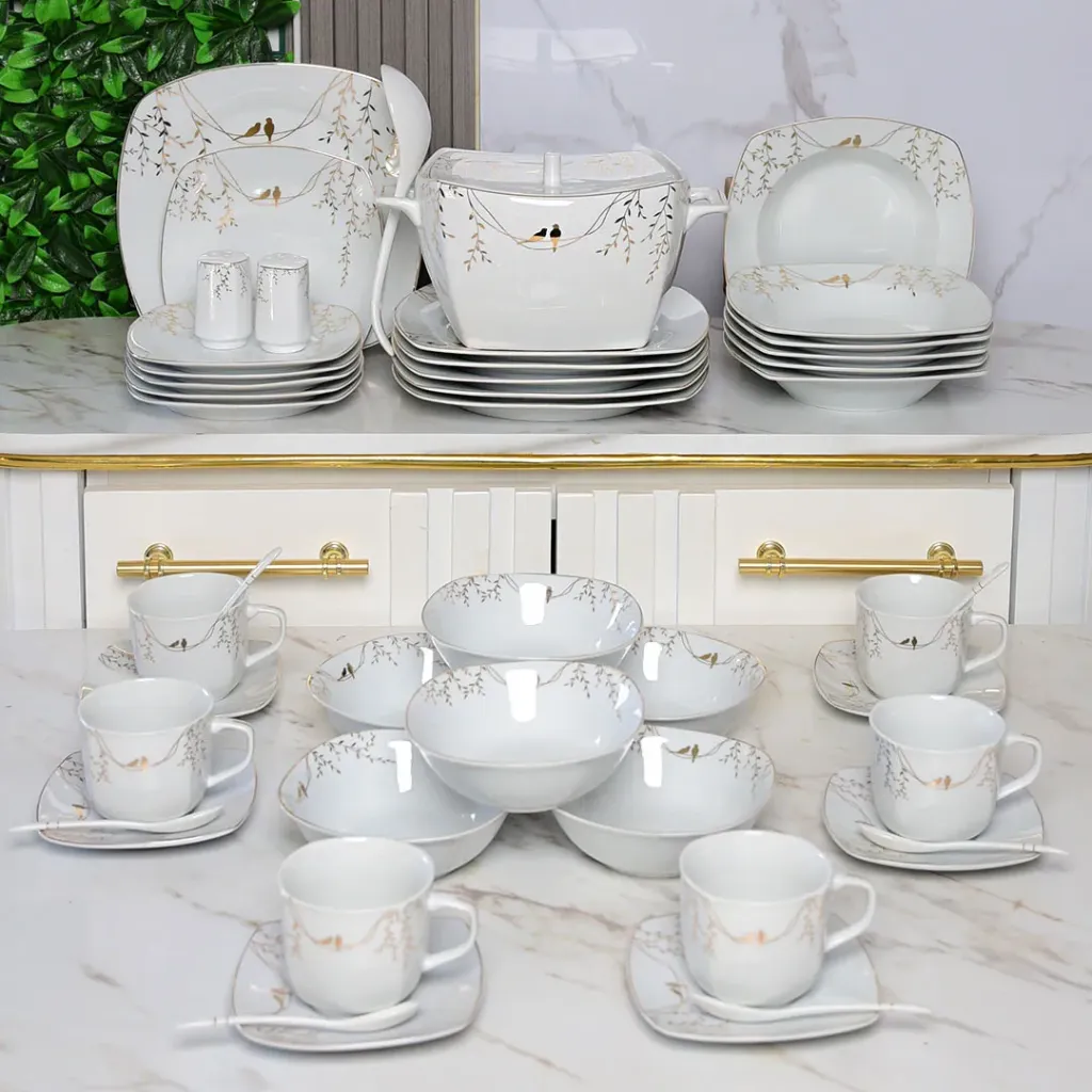 [FG2255-6] Service De Table 47 Pièces en Porcelaine Florence - G2255