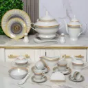 Service De Table 72 Pièces en Porcelaine Florence - Rond -G2434