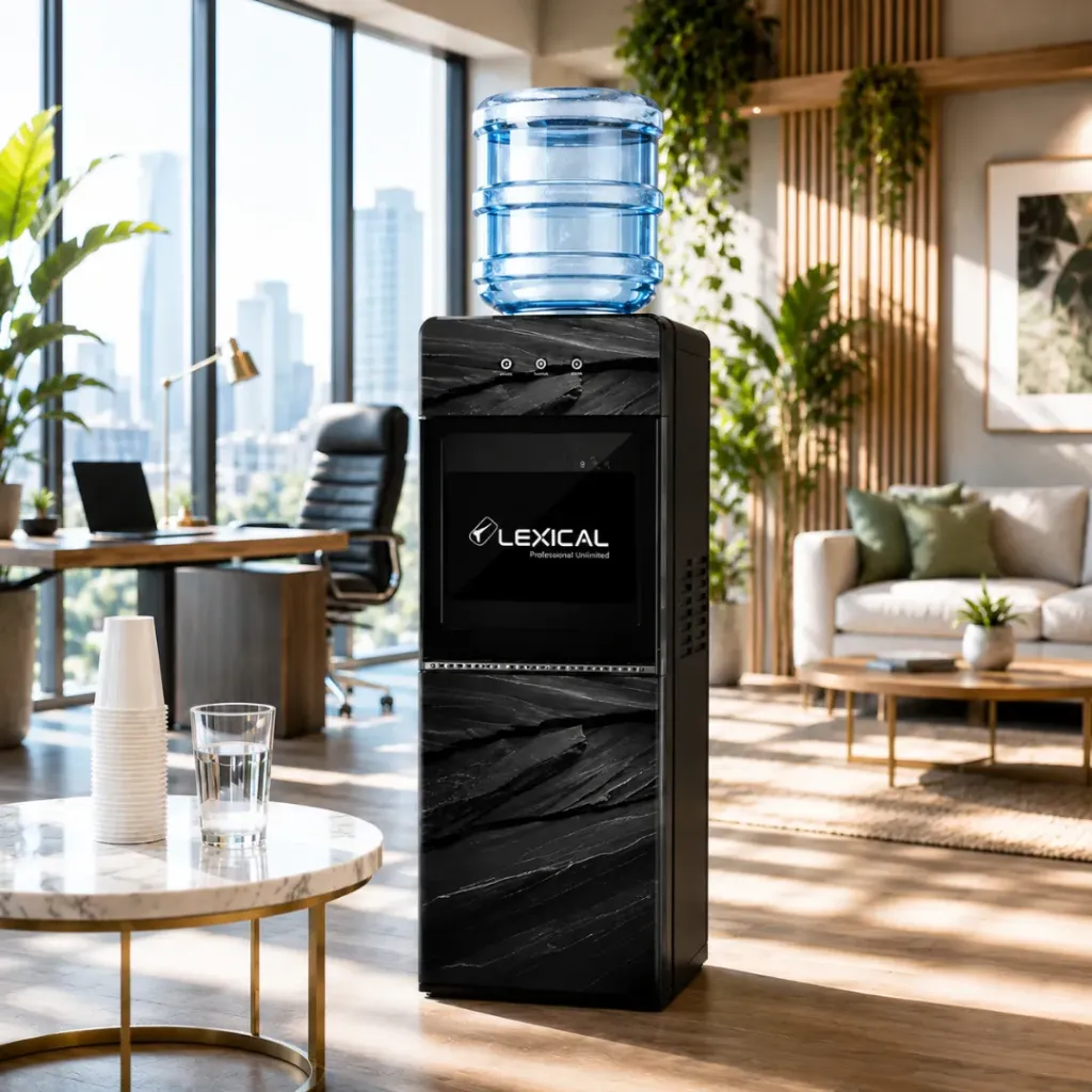 Distributeur d'Eau Avec Réfrigérateur Lexical LWD-6070 - Marbre Noir