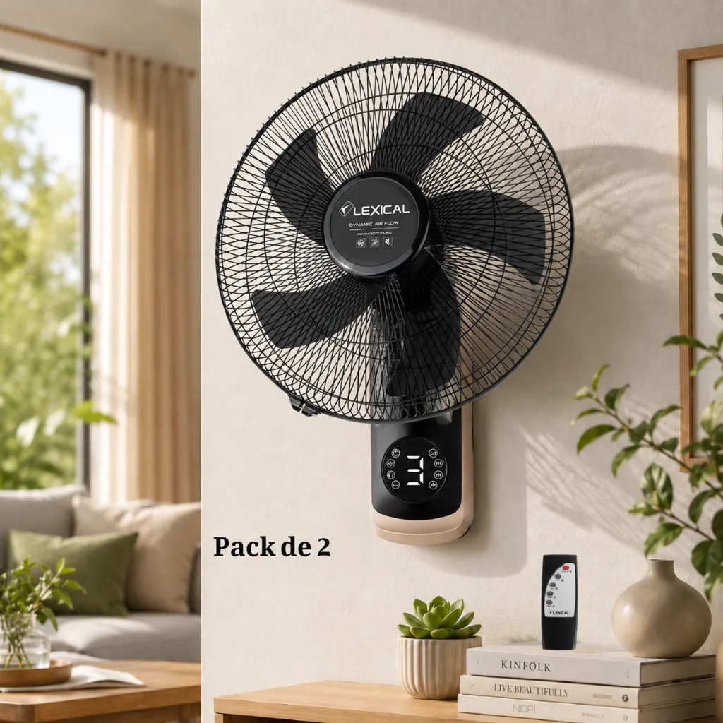 Packs de 2 Ventilateurs Muraux 18" Lexical 75W Rose Gold Avec Télécommande