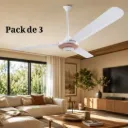 Pack 3 Ventilateurs de Plafond Lexical 56" 80W Rose Gold