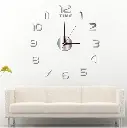 Montre Murale 3D Autocollant 120Cm Silver
