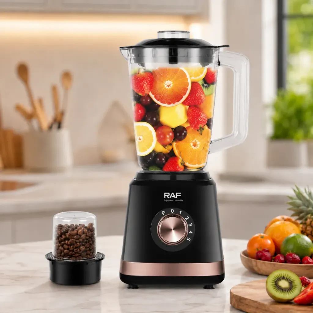 [R-2874N] Blender  Avec Moulin A Epices 2 EN 1 RAF - 450 W - 1,5 L - Noir
