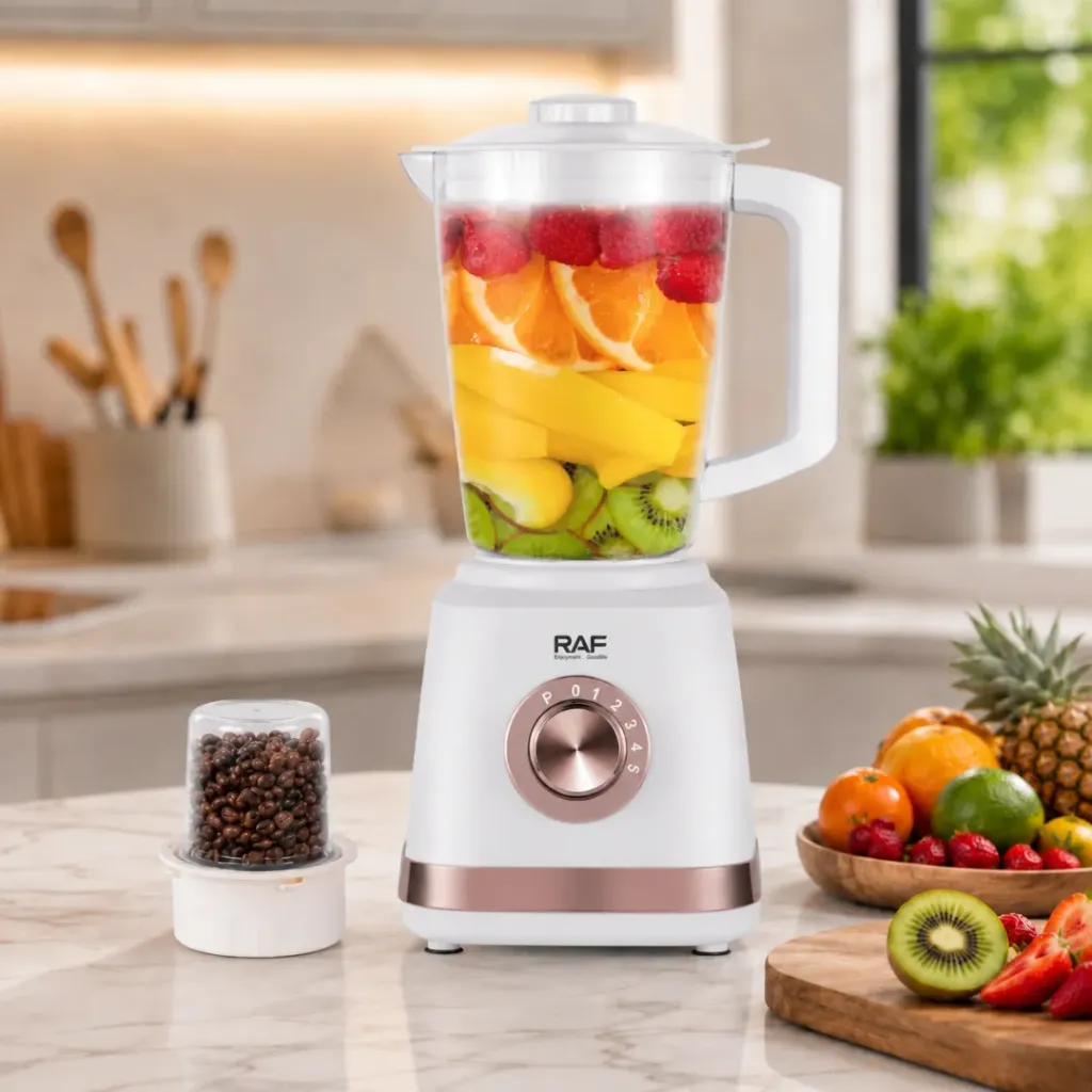 [R-2874B] Blender  Avec Moulin A Epices 2 EN 1 RAF - 450 W - 1,5 L - Blanc