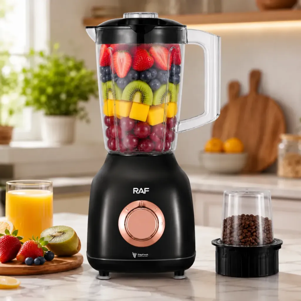 [R-2853N] Blender Avec Moulin A Epices 2 EN 1 RAF - 500 W - 1,6 L - Noir