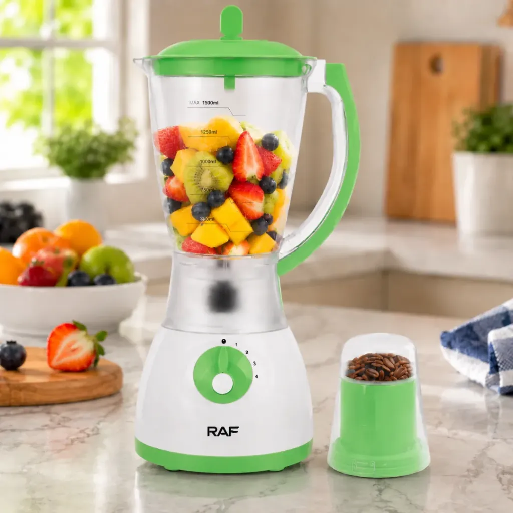 [R-2930V] Blender Avec Moulin A Epices 2 EN 1 RAF - 450 W - 1,5 L - Vert