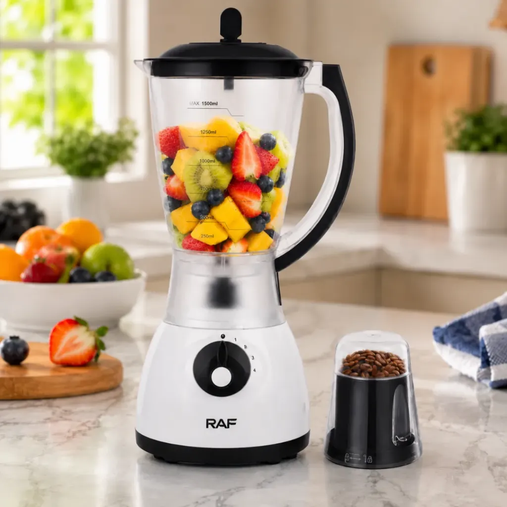 [R-2930N] Blender Avec Moulin A Epices 2 EN 1 RAF - 450 W - 1,5 L - Noir