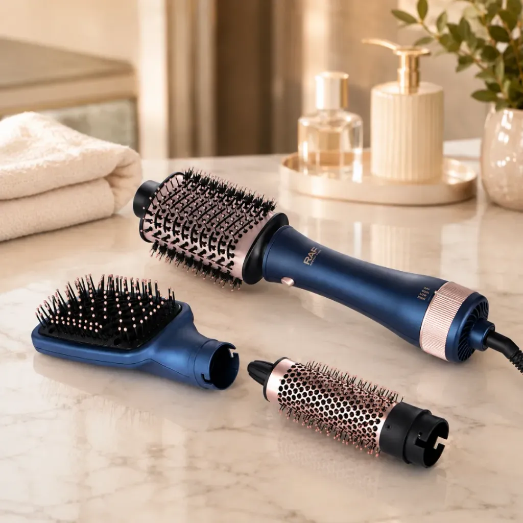 [R-4573] Brosse Coiffante 3 EN 1 RAF - 1200W - Bleu