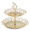 Présentoirs à Deux Niveaux Éclat Miroir Doré