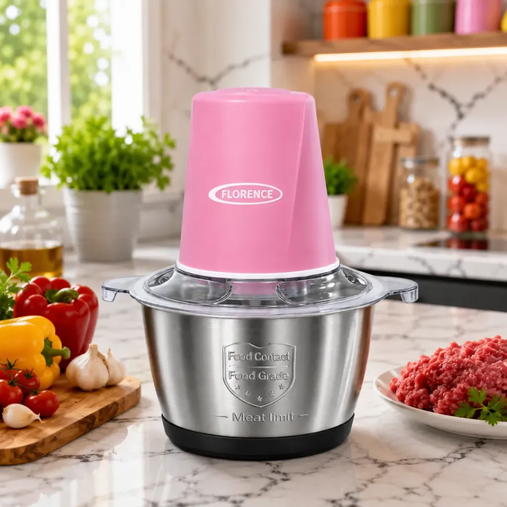 Hachoir Multifonctions Florence - 2L- 400W  - Rose